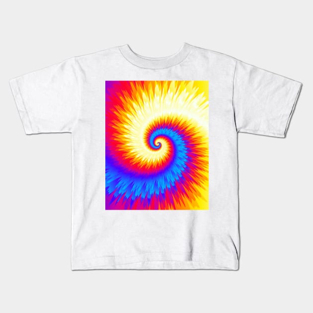 Tie Dye 02, fire and ice Kids T-Shirt by Slanapotam